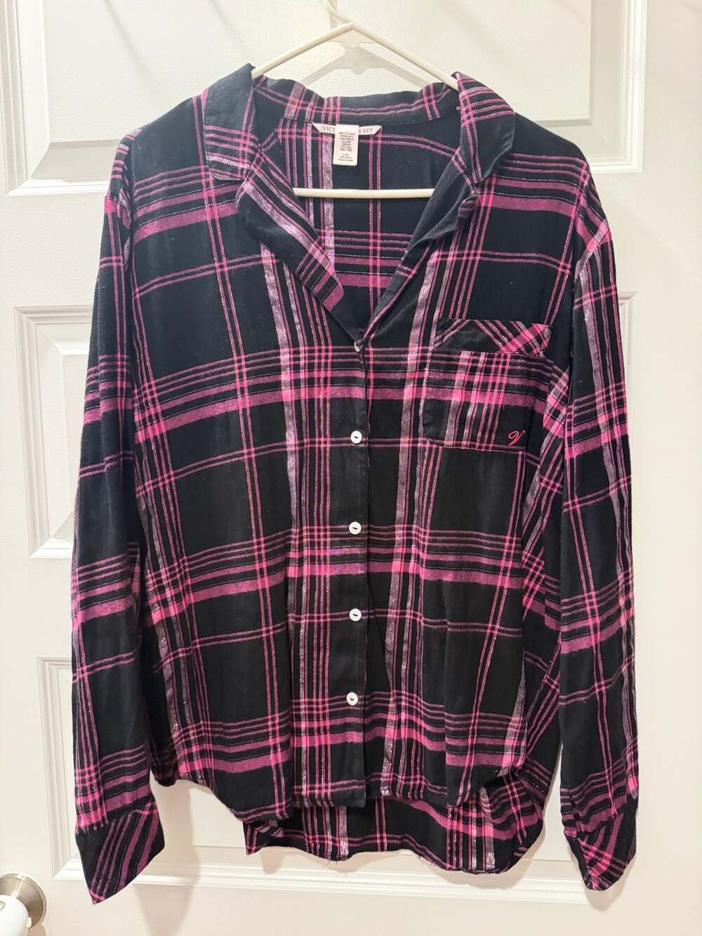 Victoria's Secret Flannel Plaid Pajama Top Size L